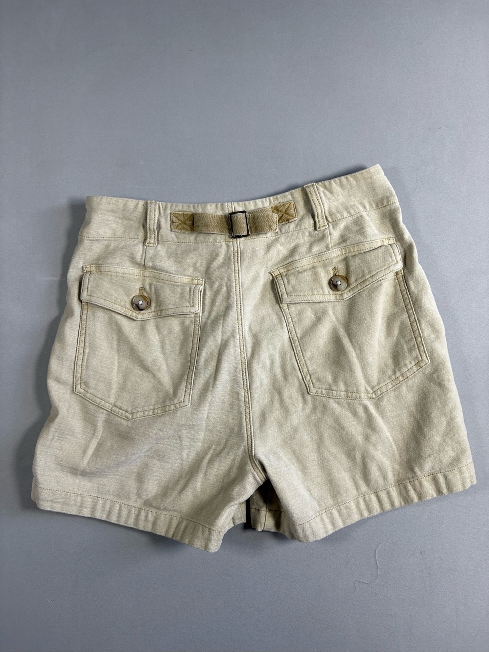 Faherty Women’s Khaki High Rise Shorts Sunwashed Cotton Blend Size 27 - Picture 9 of 9